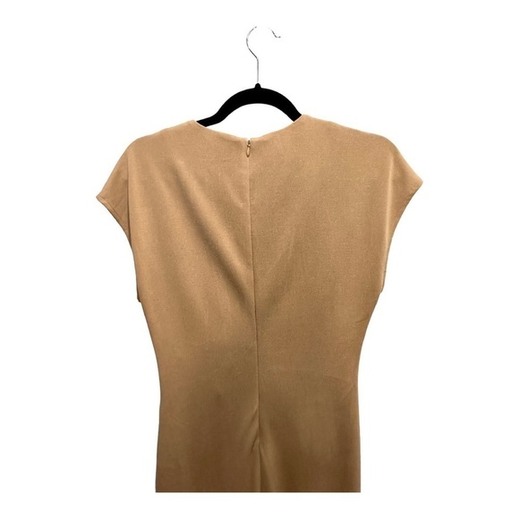 HALOGEN Twist Front Sheath Dress Camel Size XS - Picture 6 of 7